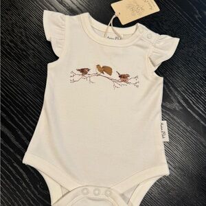 Cream Baby Onesie with Bird Design